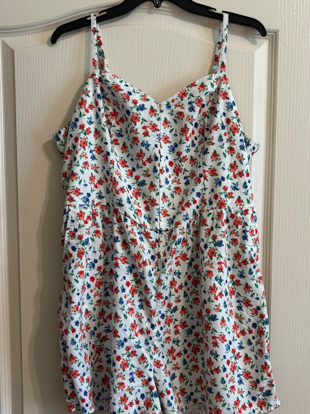 Old Navy White Multicolor Smocked romper